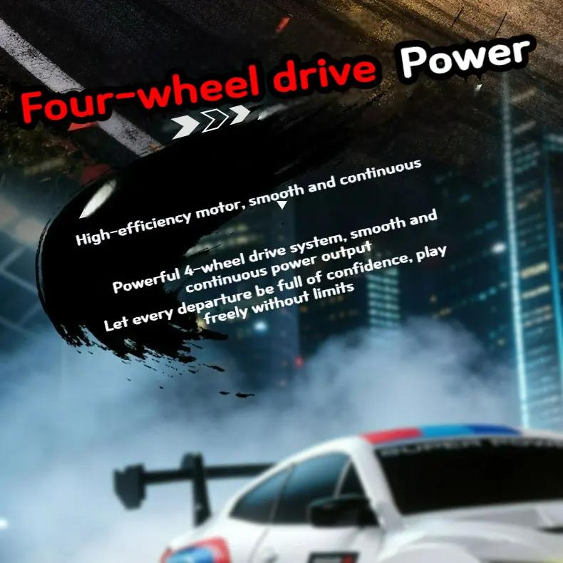 Portable Four-wheel Drive RC Drift Car with LED Light 2.4G Radio 20KM/h High Speed Remote Control Racing Cars Vehicle Model Toy Gift for Boy Girl Kid
