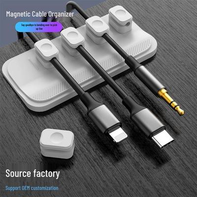 Magnetic Desktop Cable Organizer & Self-Adhesive Cord Holder