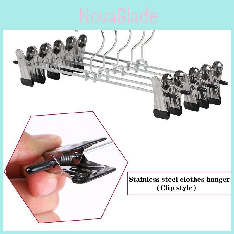Durable Metal Clip Coat Hangers For Closet Organization With Non-slip Racks For Pants