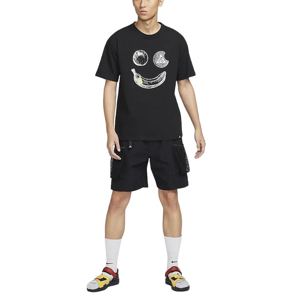 Nike ACG Loose Fit Printed Crew Neck Casual Layered Soft Pullover Short Sleeve SS24 Drop Shoulder T-Shirt Men Tops Black FZ7206-010