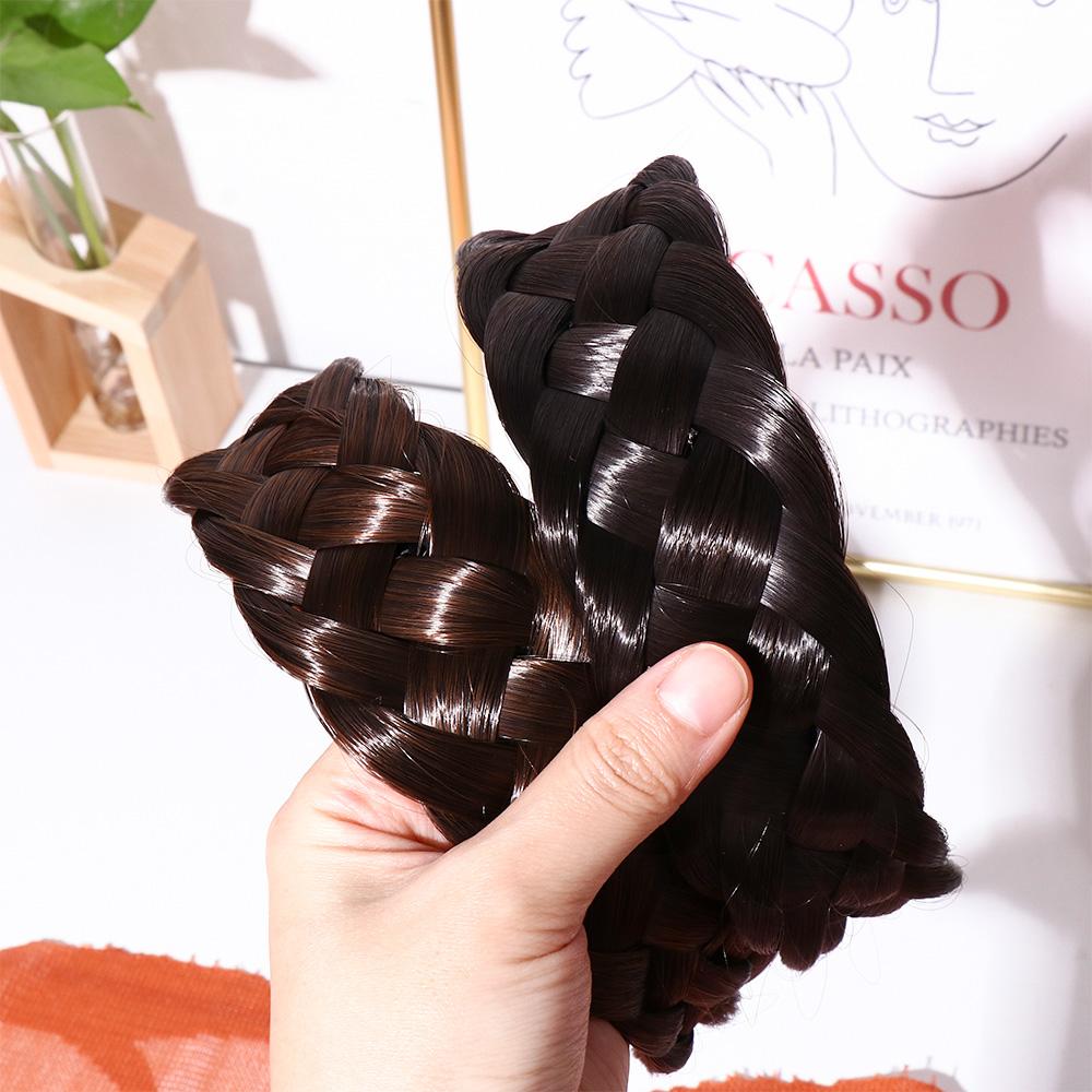 Twist Braided Non-slip Korean Style Headwear Female Hairbands Wide Hair Hoop Wig Headband