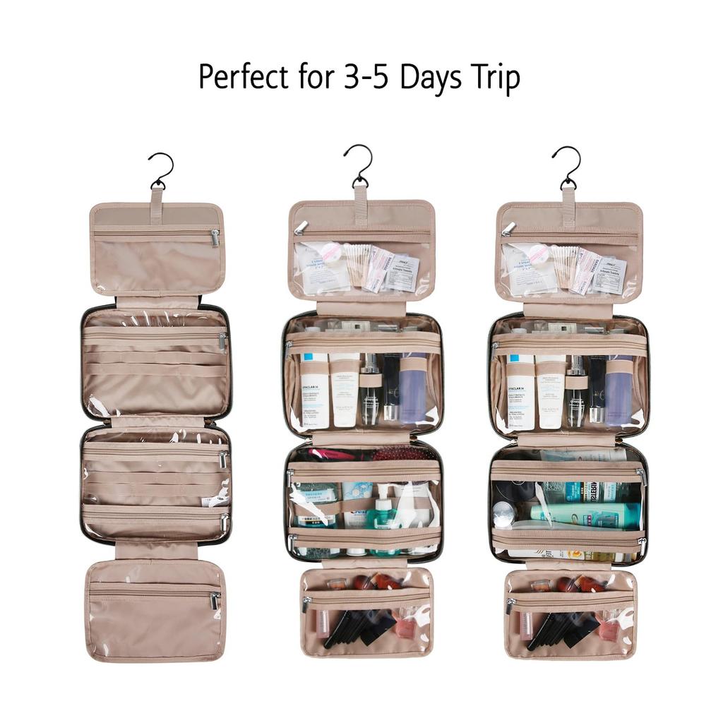BAGSMART Toiletry Bag with Hanging Makeup Toiletry Bathroom Travel Travel Travel Large Perfect for Business Trips and Travel Size Hook, Pouch, Pouch,