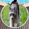 Wild Animal Raccoon Round Beach Towel Soft Microfiber Beach Blanket Sand Free Quick Dry Circle Bath Towel Absorbent Yoga Mat
