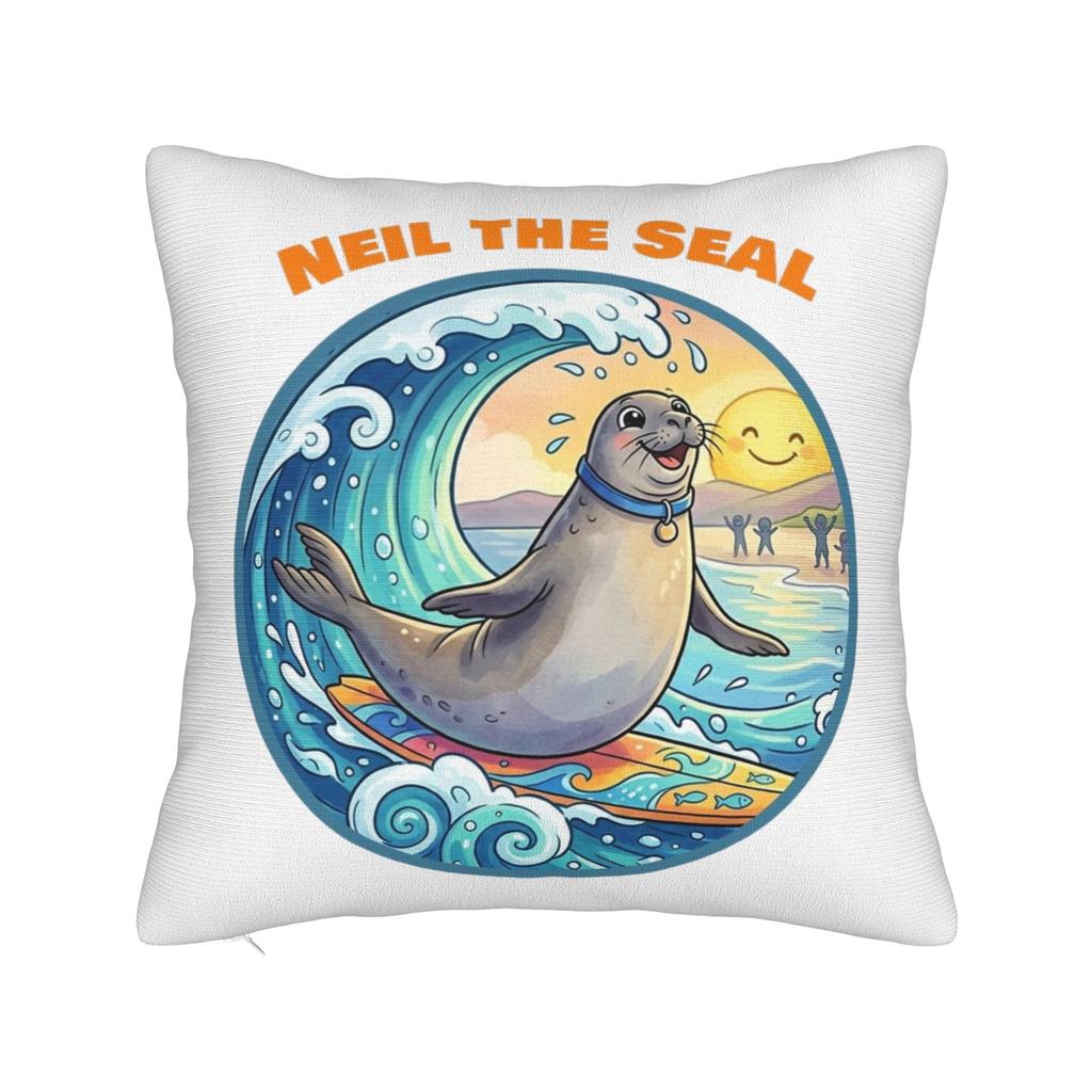 Neil The Seal Pillowcase Soft Polyester Cushion Cover Decoration Pillow Case Cover Home Wholesale 40*40cm