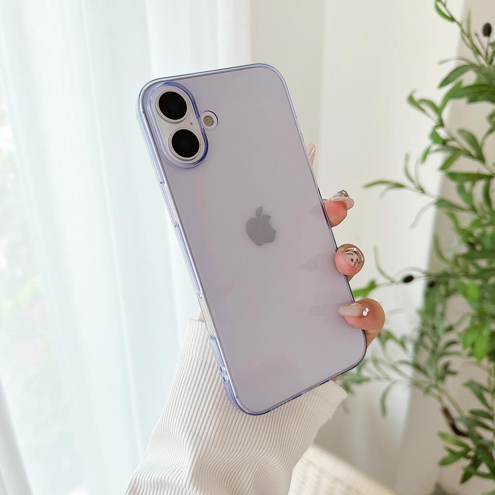 Colorful Candy Color Transparent Soft Case For iPhone Air 17 16 15 14 13 12 11 Pro Max Plus Mini Silicone Ultra Thin Clear Shell