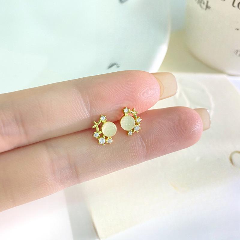 

Милые серьги-бабочки из камня кошачий глаз для женщин с небольшим и изысканным дизайном, серьги в стиле феи