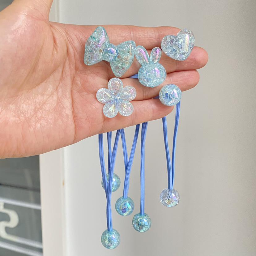 Girls' Cartoon Hair Ties - Colorful Jelly Candy Scrunchies, Elastic Rubber Bands for Kids and Babies, Cute Headwear Accessories.