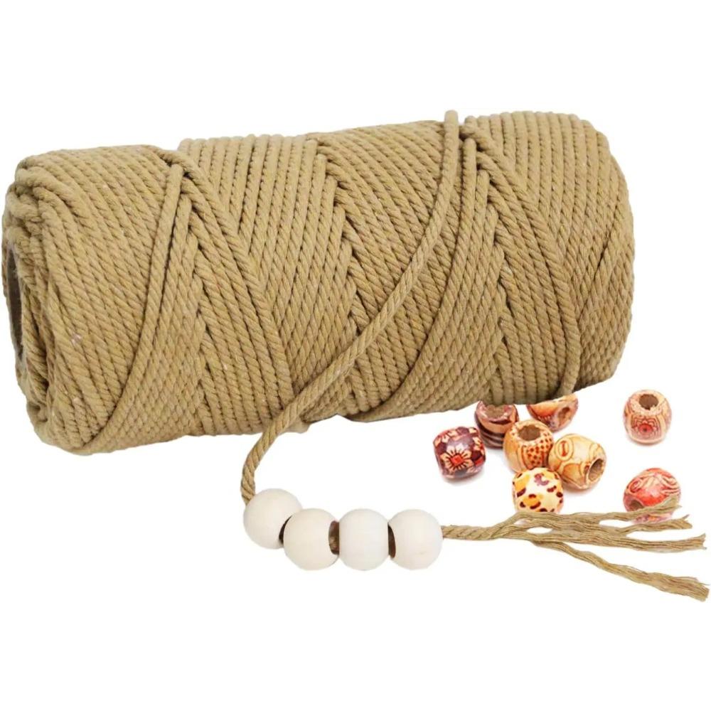 

3мм*100м Шнур для макраме 100м Цветная хлопковая веревка Витая веревка для макраме Аксессуары для рукоделия DIY Рождественский декор для дома и свадьбы хаки