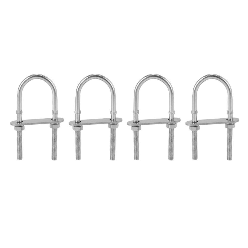 4pcs Durable Boat U Bolt With Nut Plate Washe Steel U Bolts Strong U Bolt Hardware  For Marine Use