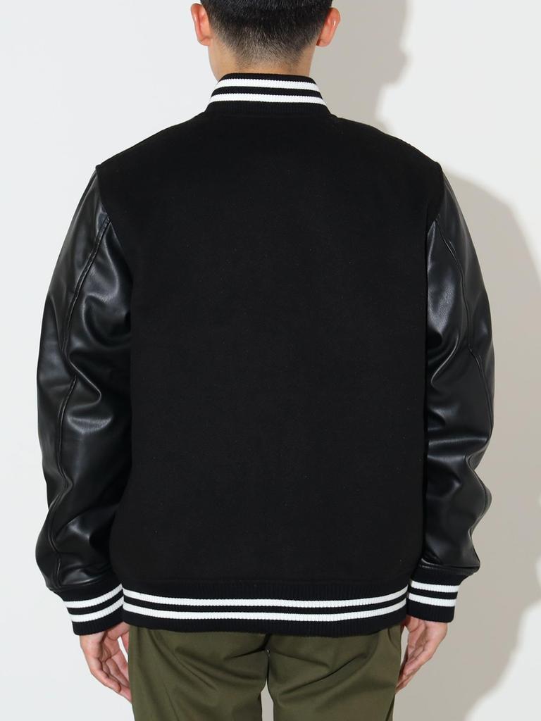 Beams Heart Stadium Chest Zip Size 42180080147 Men's Blouson, Black, M,