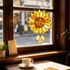 Decorative Hanging Pendant Stained Glass Style Sunflower Pendant, Floral Wall Art with Metal Decor Chain, Acrylic Ornament for Home Garden Window