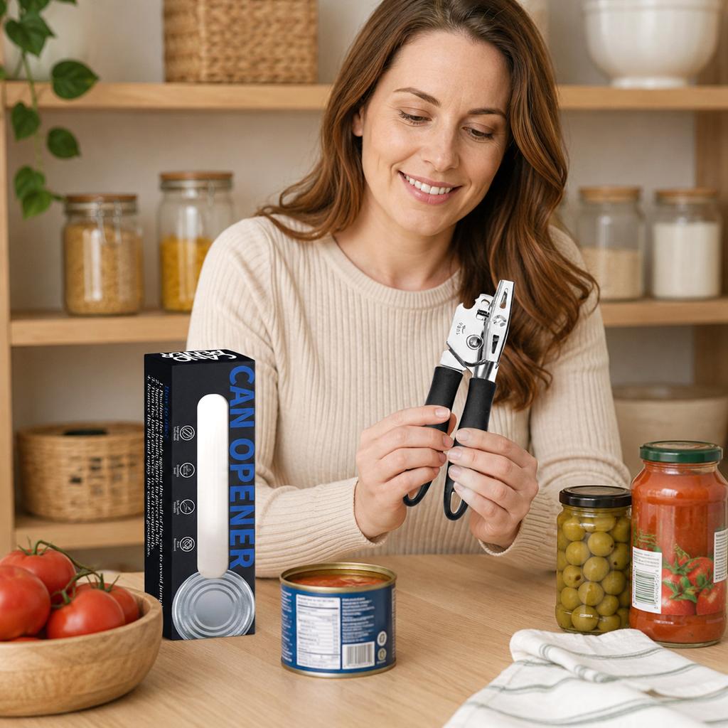Stainless Can Opener, Multi-Function Manual Opener for Kitchen Cans