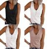 Gilet Elegante da Donna Senza Maniche con Scollo a V e Design a Coste per il Comfort Estivo