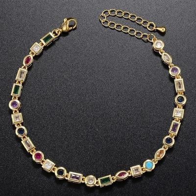 ZHUKOU bracelet bonbons pour femme forme géométrique zircon cubique homme bracelet originalité Couple bracelets cadeau de noël VL235