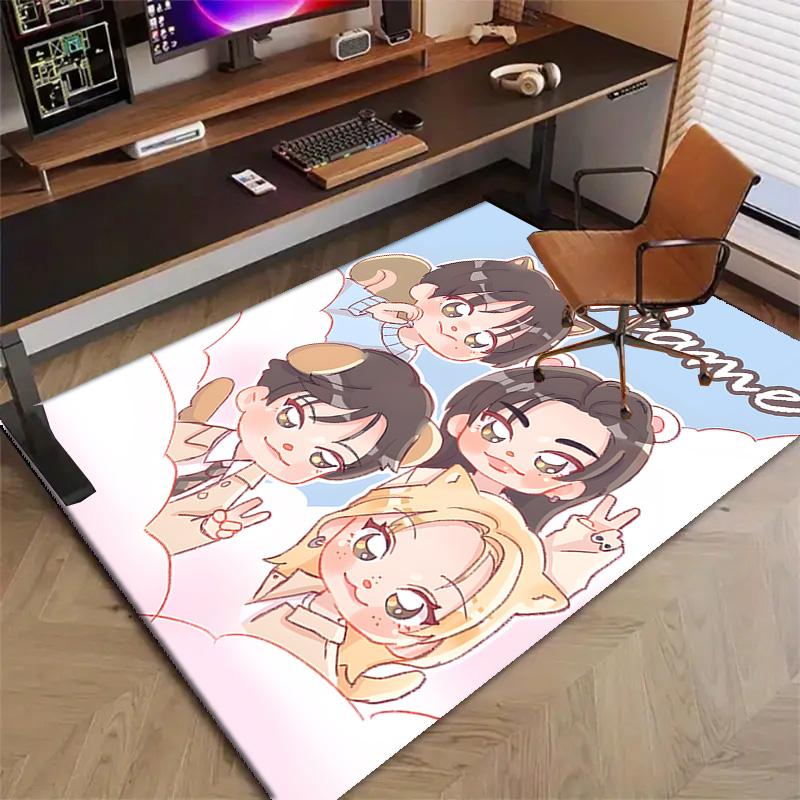 Custom Kpop Team Mat Personalized Name, Polyester Washable Indoor Entryway Rug, Gift for Christmas, Easter, Thanksgiving Day
