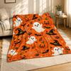 Spooky Ghost and Pumpkin Coral Fleece Blanket