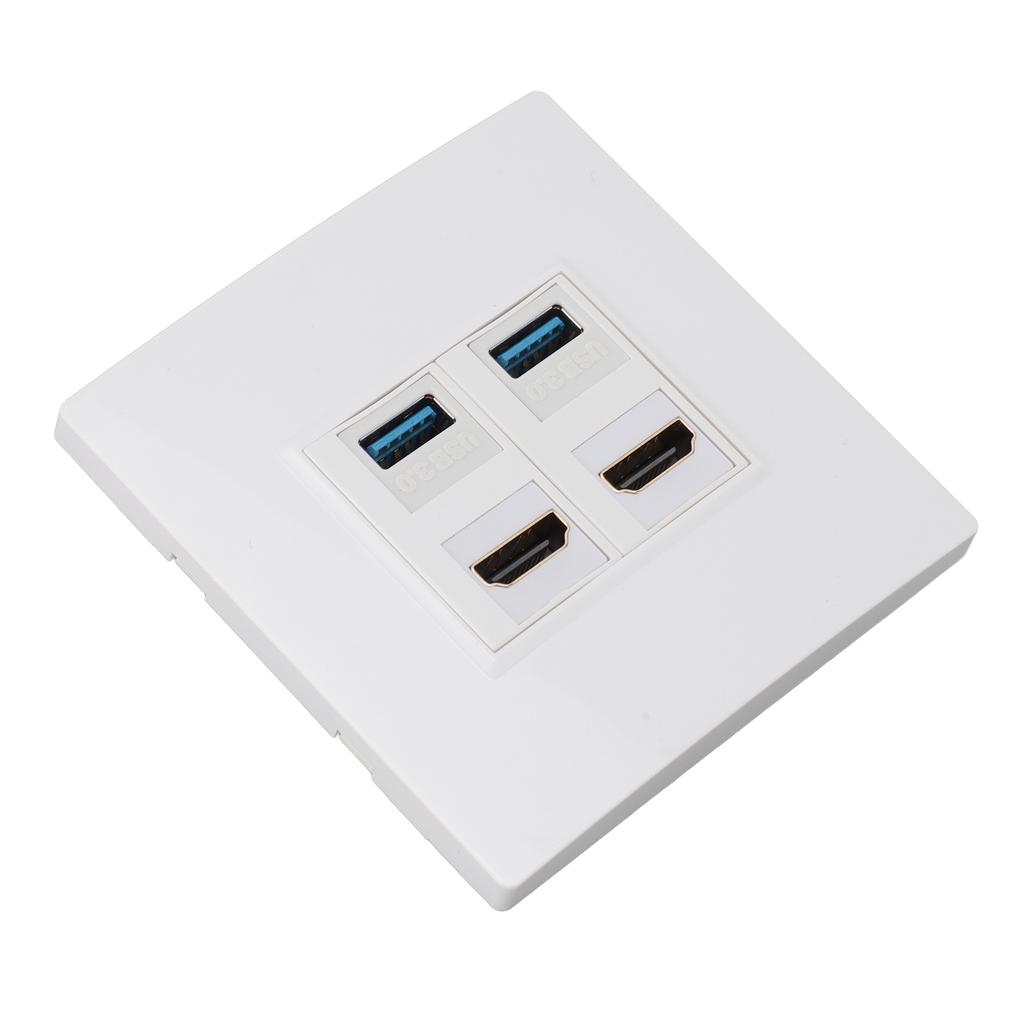 HD Multimedia Interface Ethernet Wall Plate Professional High Speed USB3.0 4K 60HZ 4 Port Wall
