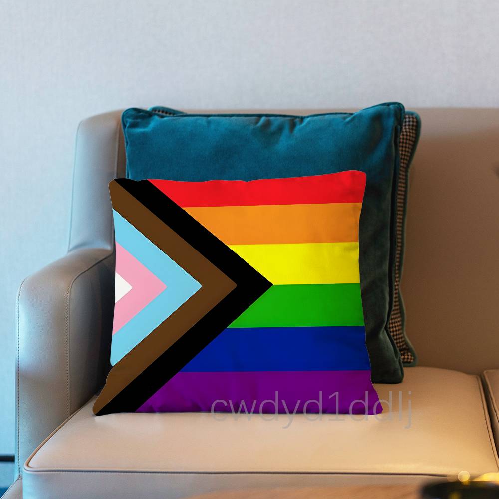 Lgbtq Flags Lesbian Pillow Case Short Plush Sofa Decorative Gift Home Double-sided Printing Cushio
