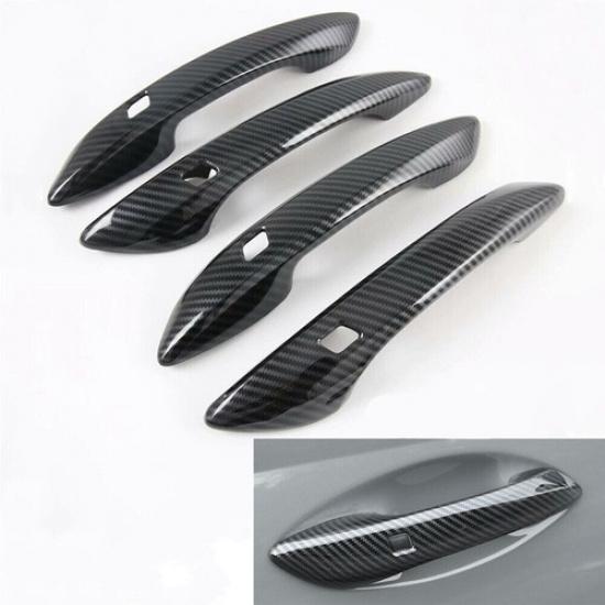 For -23 Hyundai Sonata Carbon Fiber Car Exterior Side Door Handle Cover Trim
