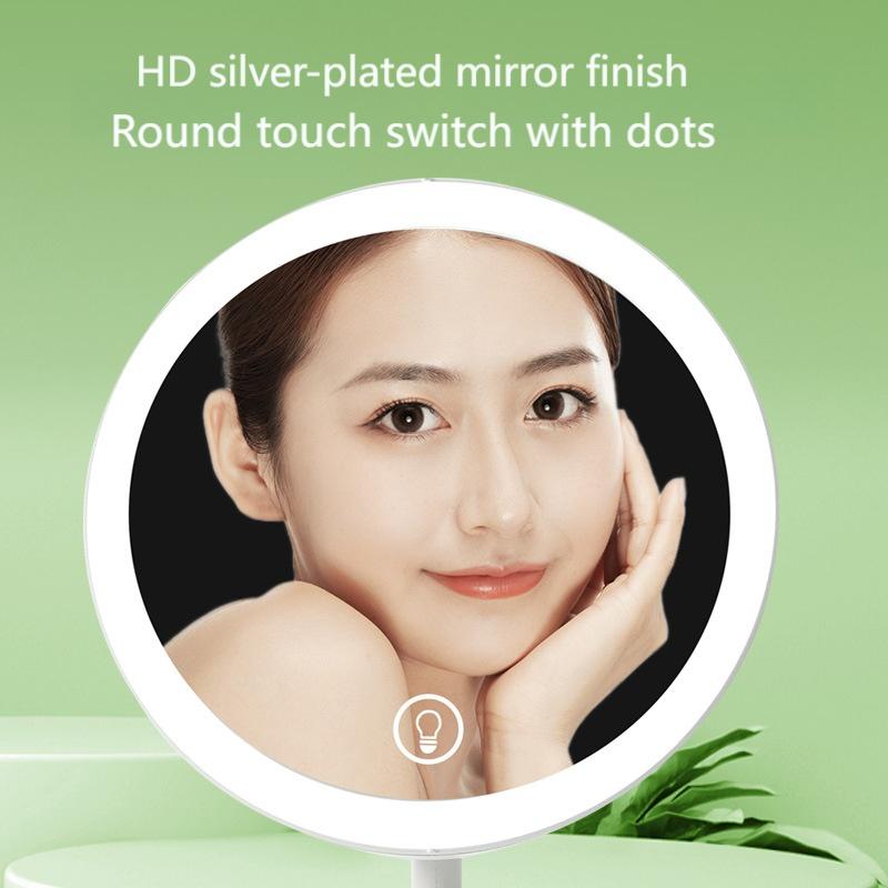 Portable LED Pocket Mirror, Desk-Folding Lighting Makeup Mirror for Girls' Dormitories