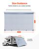 VEVOR RV Awning Sun Shade Screen, 2 x 3.3 m Polyester Mesh Sun Shading Screen (Fits 3.5 m Awnings)