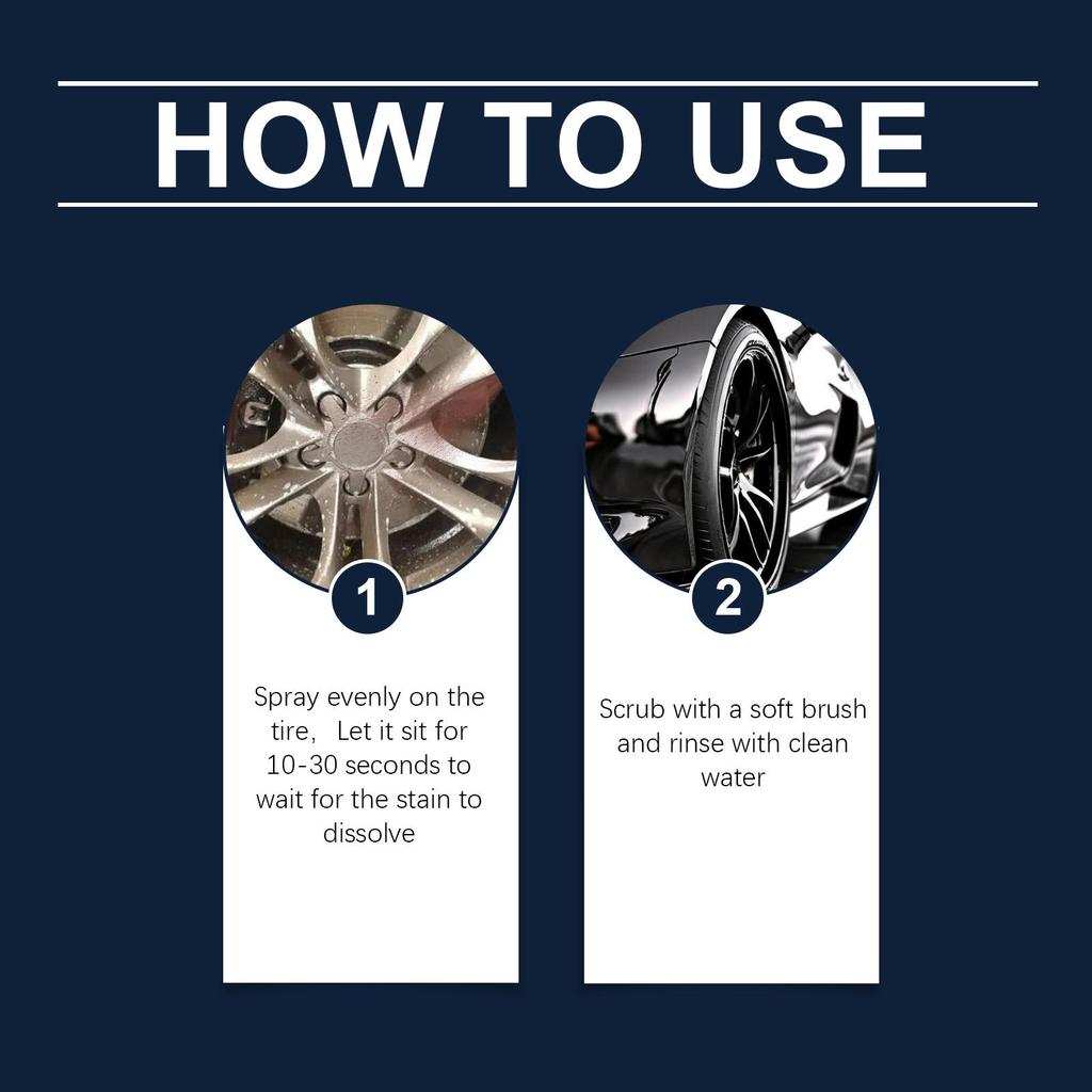RAYHONG Car Tire Cleaner Car Wheel & Tire Dust Asphalt Non-Injury Plating Cleaner