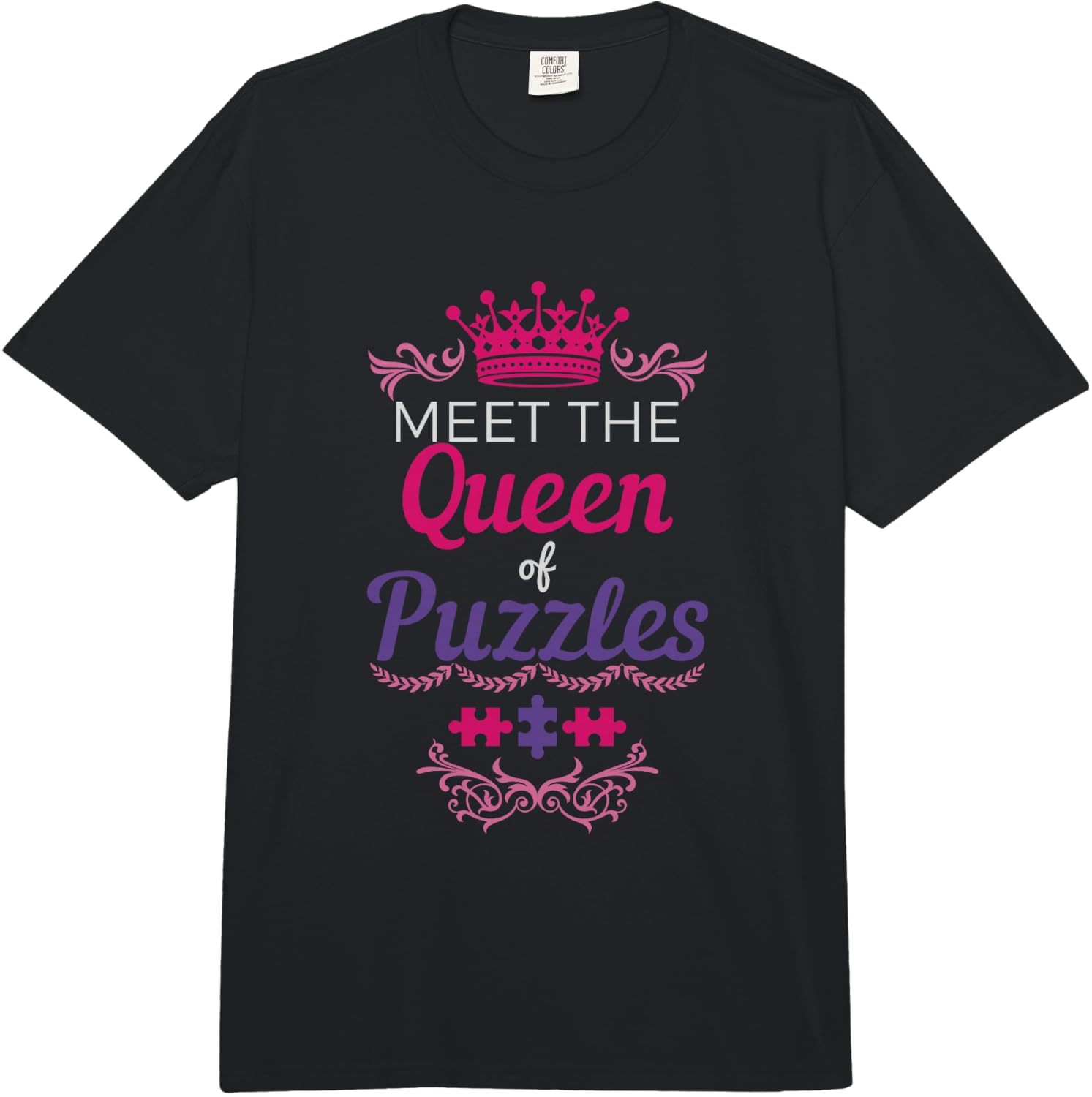 Puzzle Queen Crossword Lover Gift Comfort Colors Adult Heavyweight Unisex T-Shirt L