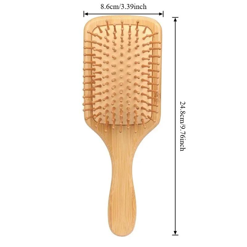 Solid Wood Bamboo Air Cushion Comb Scalp Massage Shun Hair Air Bag Comb High Rebound Shun Hair Beauty Large Plate Comb Home Use