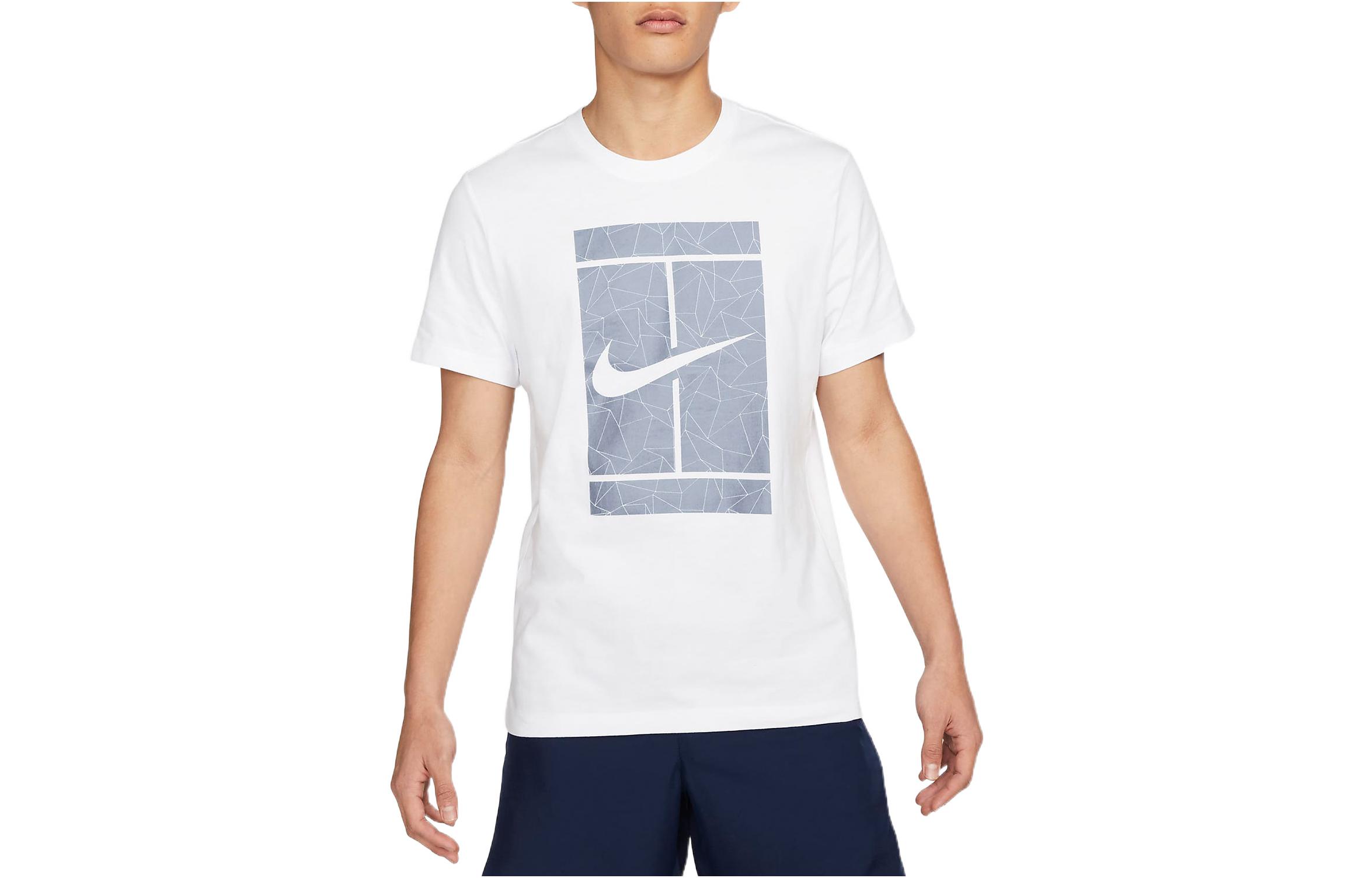 

Nike T Shirts Men s White Crew Neck Moderate Straight Fit DD8406-101 XXL