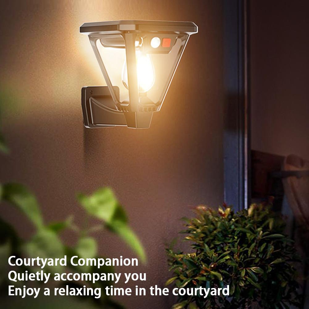 Solar Powered Floor Lamp Wall Lamp Motion Sensor Outdoor Wall Light Waterproof LED Landscape Light for Yard Patio Lawn Lighting