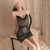 Sex underwear sexy shiny hot temptation halter nightdress perspective uniform no-take-off pajamas