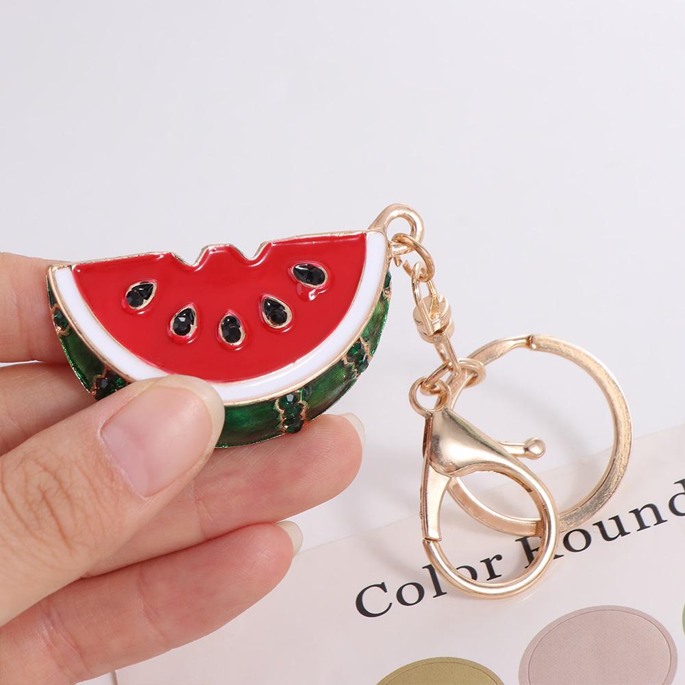 

Zinc Zinc Zinc Alloy Summer Fruit Keyring Sparkling Rhinestones Cute Key Chains Accessories Style A