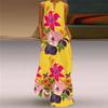 New Chinese Style Printed V-neck Multi-Color Sexy Sleeveless Dress