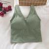 Bustier 881 V-Neck Wind Vest: Wire-Free Sports Bra with Chest Pads - Women's Beautiful Back Camisole