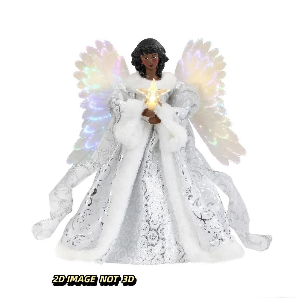 Festival Supplies Golden Angel Doll Tree Top LED Illumination Durable Christmas Tree Top Star Delicate LED Glowing Pendant Xmas
