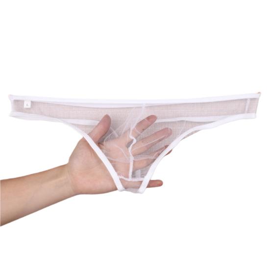 Men Briefs Stretchy See-through Low Waist No Bound Feeling Mesh Men Underpants Inner