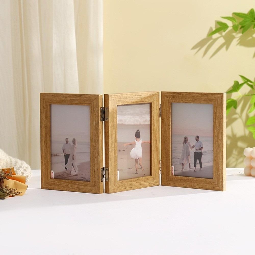 Triplex Frame Folding Photo Frame Rectangular Hinge Photo Frame  Living Room Decor
