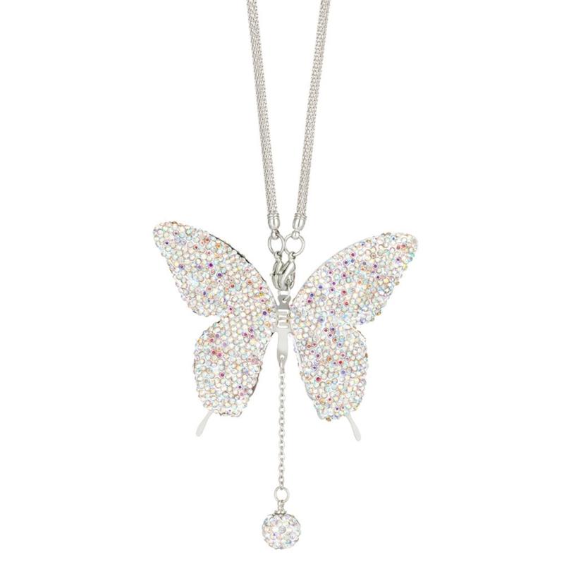 Bling Butterfly Diamond Car Accessories for Women Crystal Car Rear View Mirrors Charms Car Decoration ValentinesDay Gift