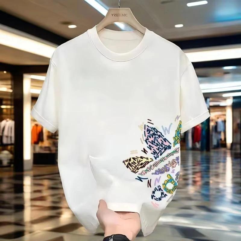 2026 Fashionable Bestseller - Loose-Fitting Round-Neck Summer Cotton T-Shirt for Men and Women, Stylish and Breathable Top