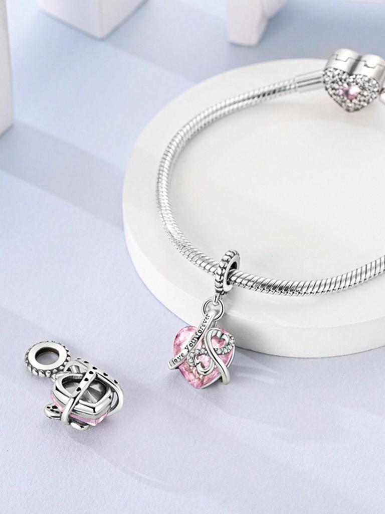 Valentine'S Day Love Roses Beads Charm Copper Plated Fit Charms Copperoriginal Bracelet For Jewelry Making Diy Charm