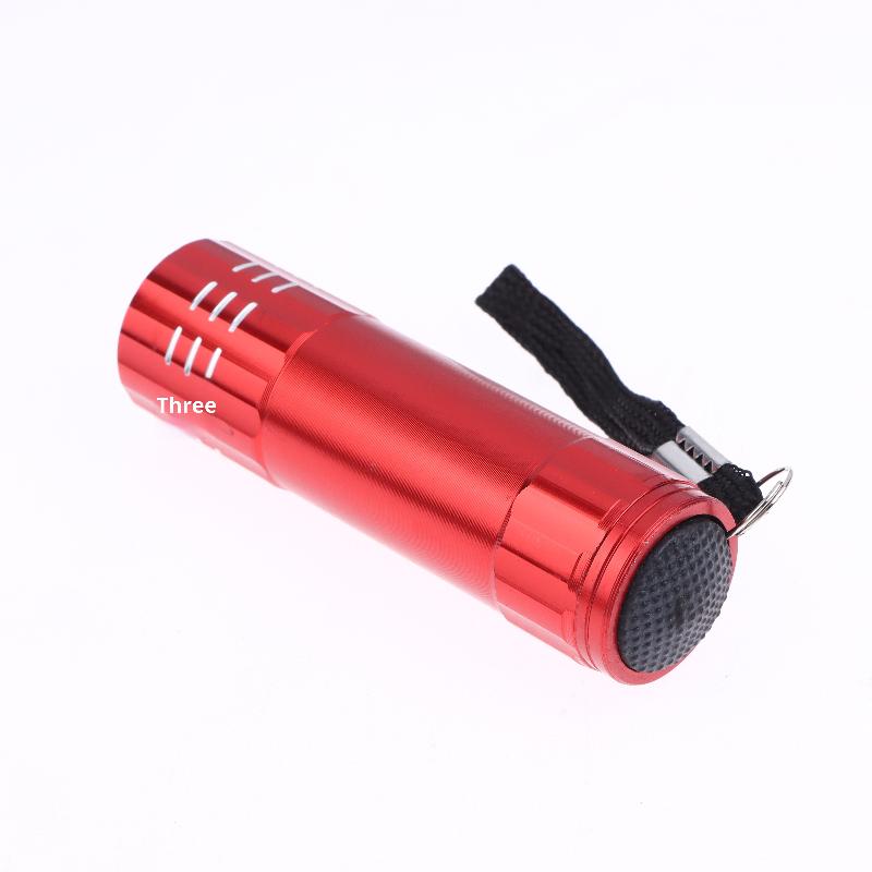 1 Stück 50Lm 395Nm Detektionslampe Mini UV Taschenlampe 9 LED UV Schwarzlicht Outdoor Tragbares Beleuchtungswerkzeug zum Wandern