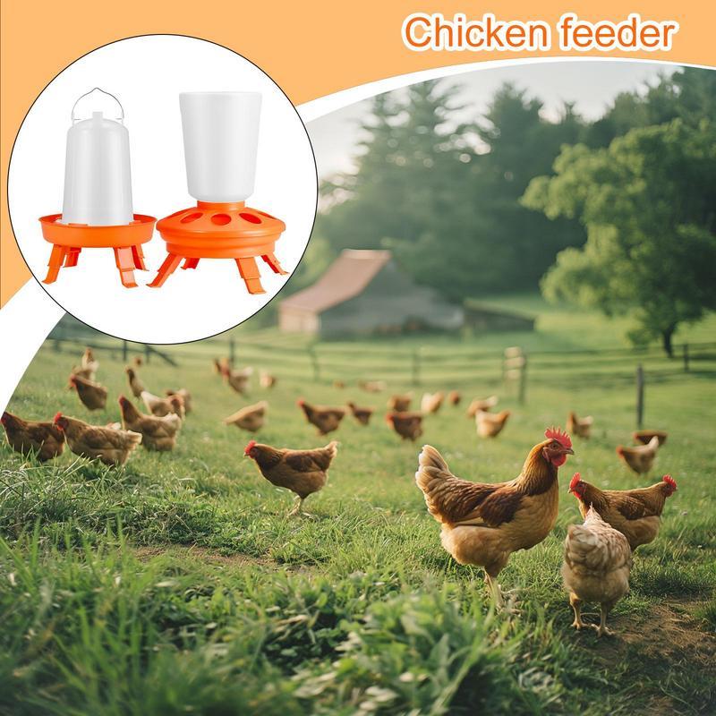 Poultry Automatic Feeding Bucket Chicken Feeder Barrel Water Bucket Geese Quail Drinking Farm Chicken Coop Water Supplies