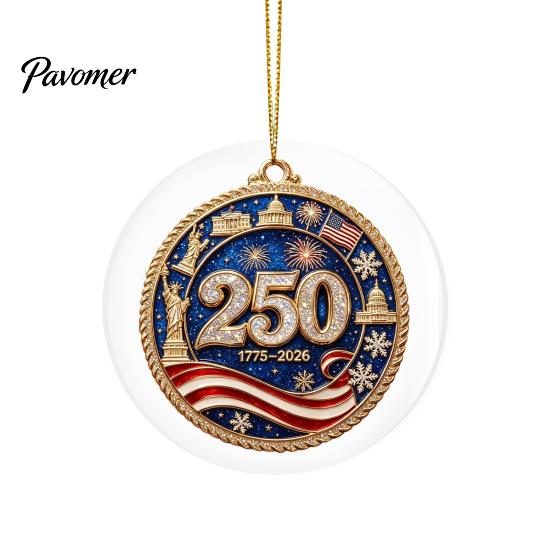 Restaurant Hotel Christmas Decorations 250th Anniversary Acrylic Hanging Ornament, Double Side Printed Festive Holiday Decor Thoughtful Gift for Loved
