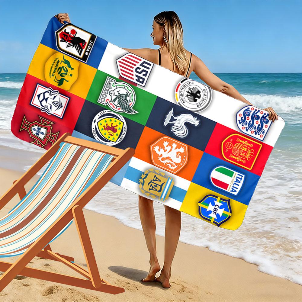 National Football Team Logos Beach Towel Quick-drying for Travel Outdoor Sports Jogging Beach and Swimming