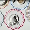 PU Leather Decorative Placemat Flower Shape Printed Dining Table Plate Mat  for Kitchen