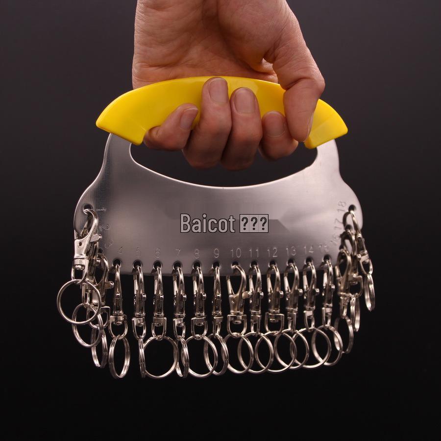 Stalowy Organizer na Klucze z Tablicą do Pisania, Brelokami do Kluczy i Żelaznym Pierścieniem