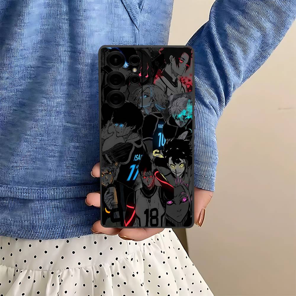 Fußball Anime B-Blau L-Lock Handyhülle Für Samsung S 24 Fe 25 Ultra Plus 20 Lite 21 30 22 23 24 22 Ultra 5G Fundas