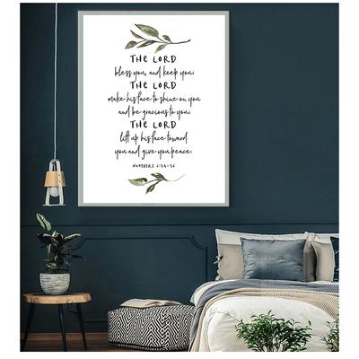 Que le Seigneur vous bénisse et vous garde Décoration d'intérieur chrétienne Art mural des Écritures Peinture sur toile Image Citation de verset de la Bible Affiche Impressions