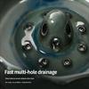 Fruit Draining Bowl with Center Water Guide, Glazed Body and Drain Holes for Small Produce Washing and Serving