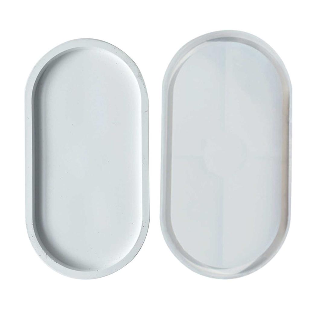 3Pcs Gemeotric Hexagonal Oval Round Coaster Mirror Silicone Resin Tray Molds